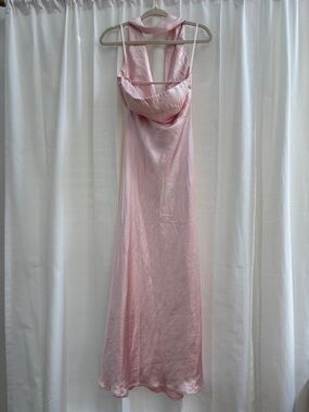 Elegant Pink Satin Slip Dress